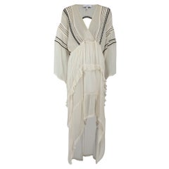 Iro Ecru Opsey - Vestito midi ricamato con accenti di volant - taglia L.