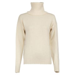 Theory Ecru Cashmere Turtleneck Knit Jumper Size M