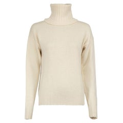 Theory Ecru Cashmere Turtleneck Knit Jumper Size M