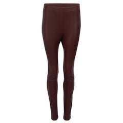 Alexander Wang Burgundy Leather Skinny Trousers Size XS