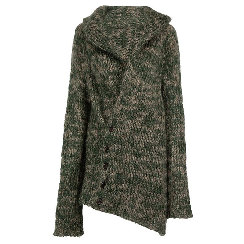 Alexander McQueen Green Mohair Marl Knit Cardigan Size L