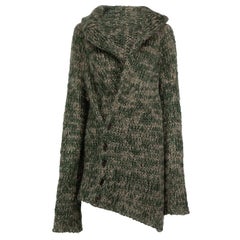 Alexander McQueen Green Mohair Marl Knit Cardigan Size L
