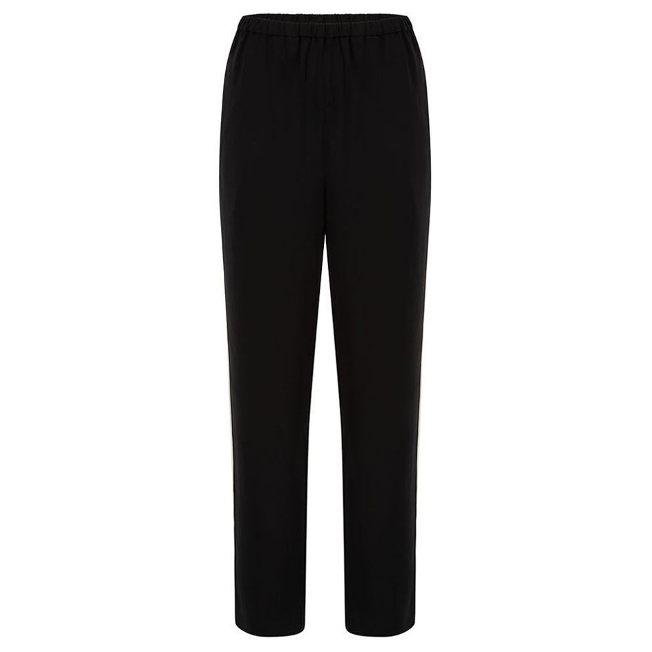 Totême Black Relaxed Fit Straight Leg Trousers Size XS For Sale