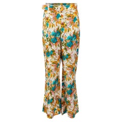 Zimmermann Floral Print Belted Trousers Size M
