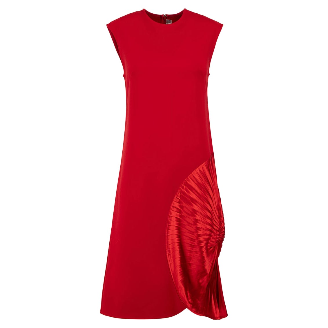 Victoria Beckham Red Pleat Panel Shift Dress Size S