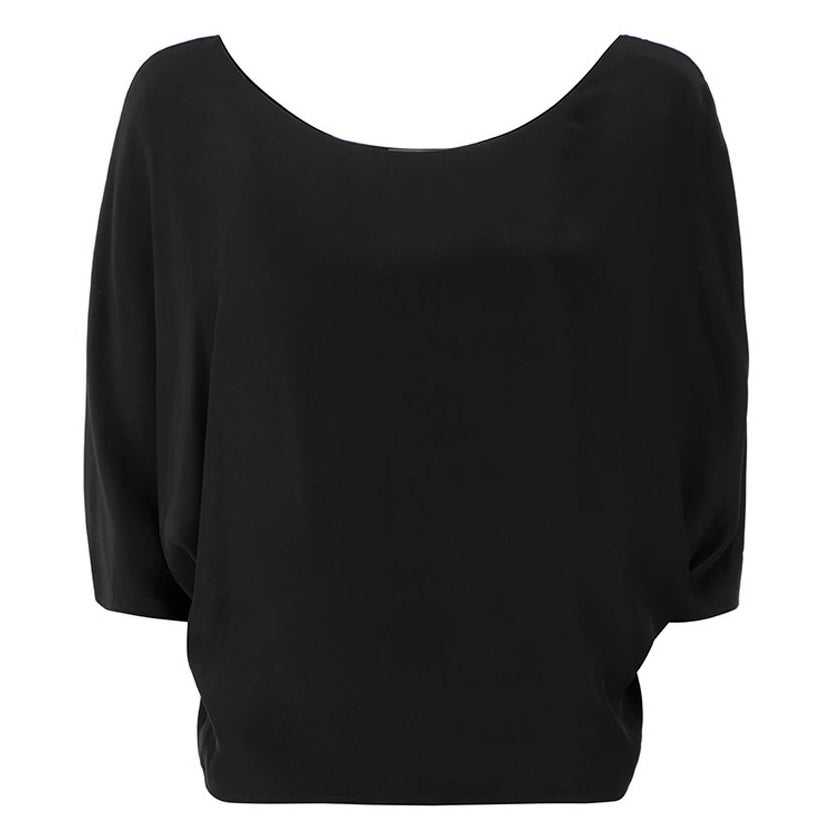 Vince Black Silk Box-Cut Cropped Top Size XS For Sale