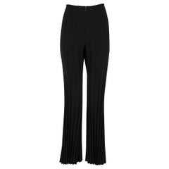 A.W.A.K.E. MODE Black Pleated Flared Trousers Size L