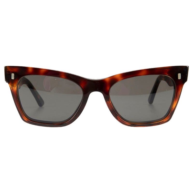 Celine Brown Angular Tortoiseshell Sunglasses
