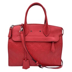 Louis Vuitton Red Monogram Empreinte Leather Pont Neuf MM Bag
