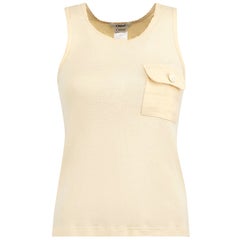 Chloé Beige Front Pocket Tank Top Size S