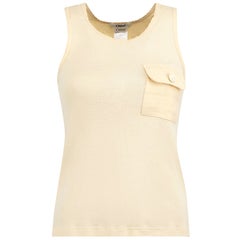 Chloé Beige Front Pocket Tank Top Size S