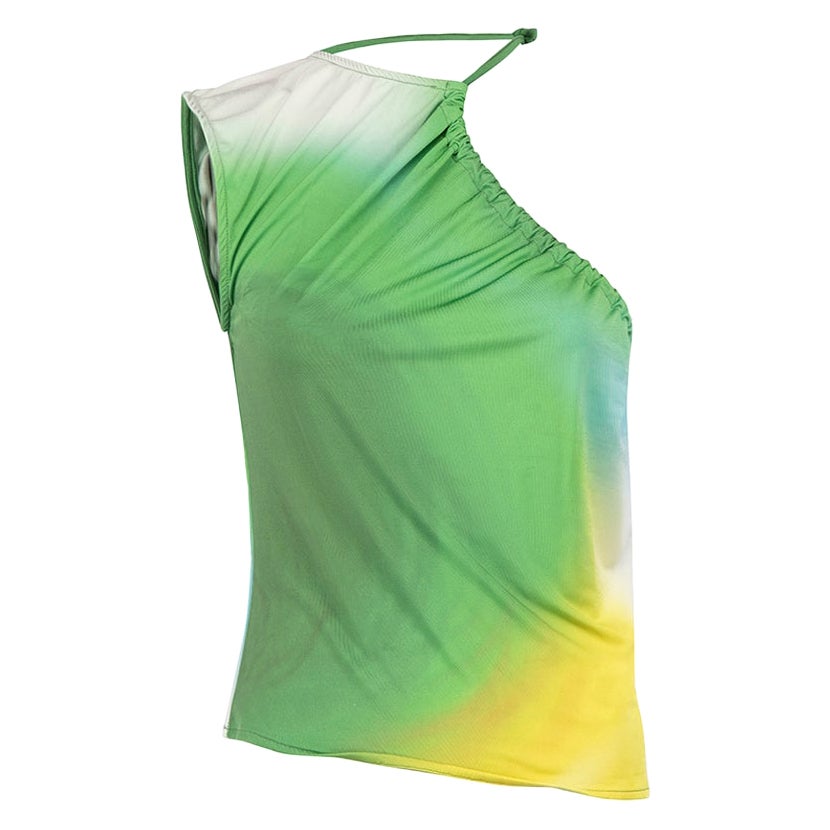 Gimaguas Green Asymmetric Lanka Ruched Top Size L For Sale