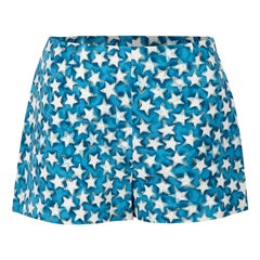 Valentino Blue Star Print Mini Shorts Size XS