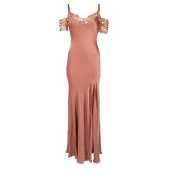 Nicholas Rust Pink Lace Detail Maxi Dress Size S