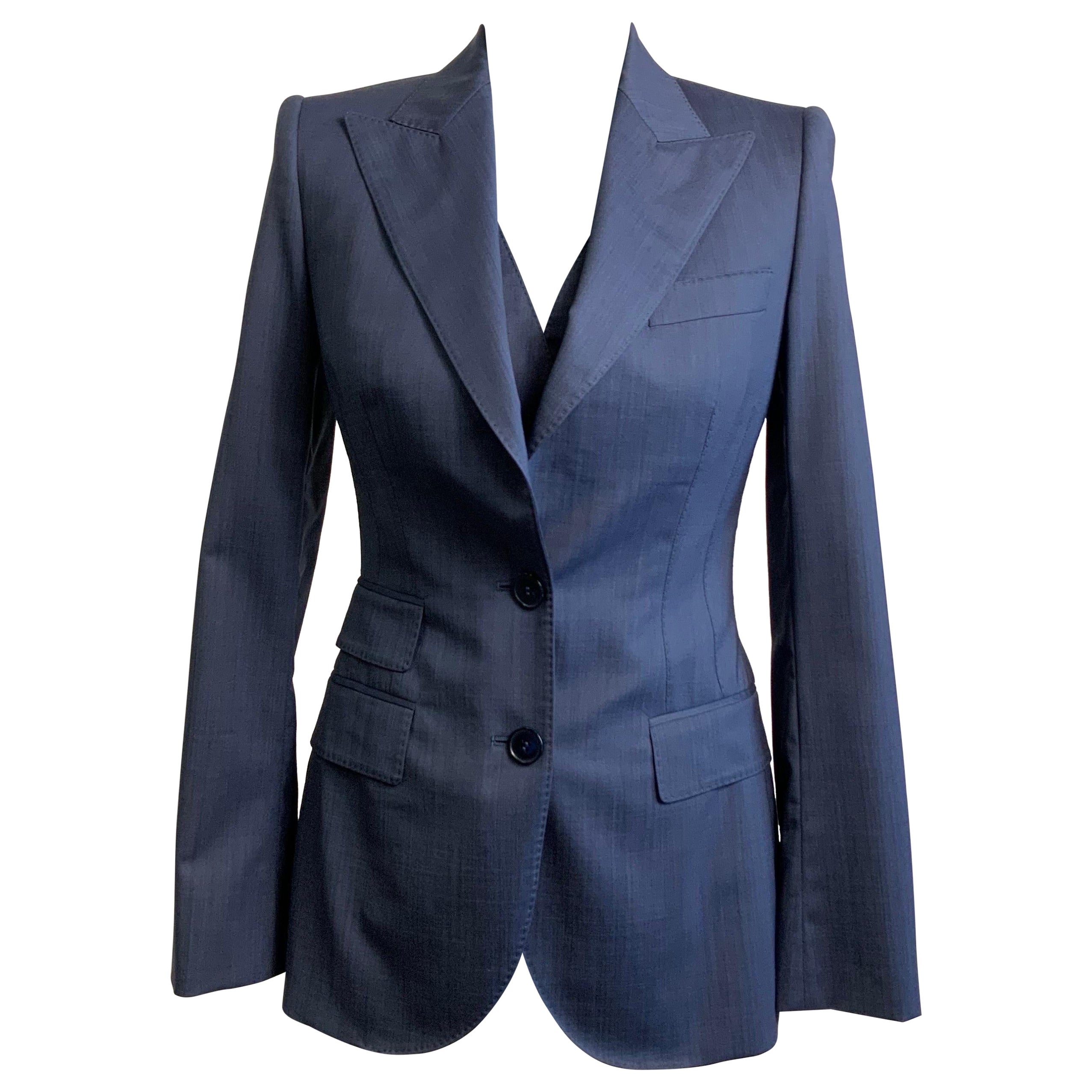Dolce and Gabbana blue jacket + vest set. For Sale