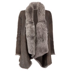 All Saints Brown Suede Fur Lined Coat Size M
