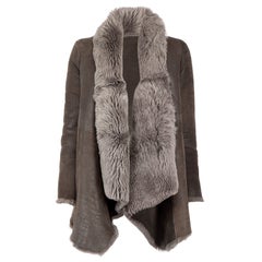 All Saints Brown Wildleder Pelz gefüttert Mantel Größe M