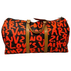 Used Louis Vuitton Stephen Sprouse Orange Graffiti Keepall 50 Bag 