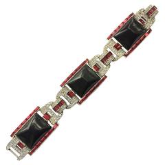 Exceptional Art Deco bracelet by Trifari, 1930s 11