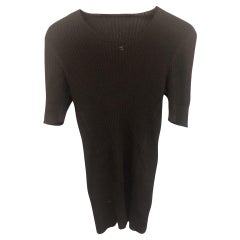 Chanel Dark Brown Cashmere and Silk Short Sleeves Top 
