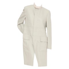 Used Gucci Cream Cashmere-Blend Leather Collar Coat