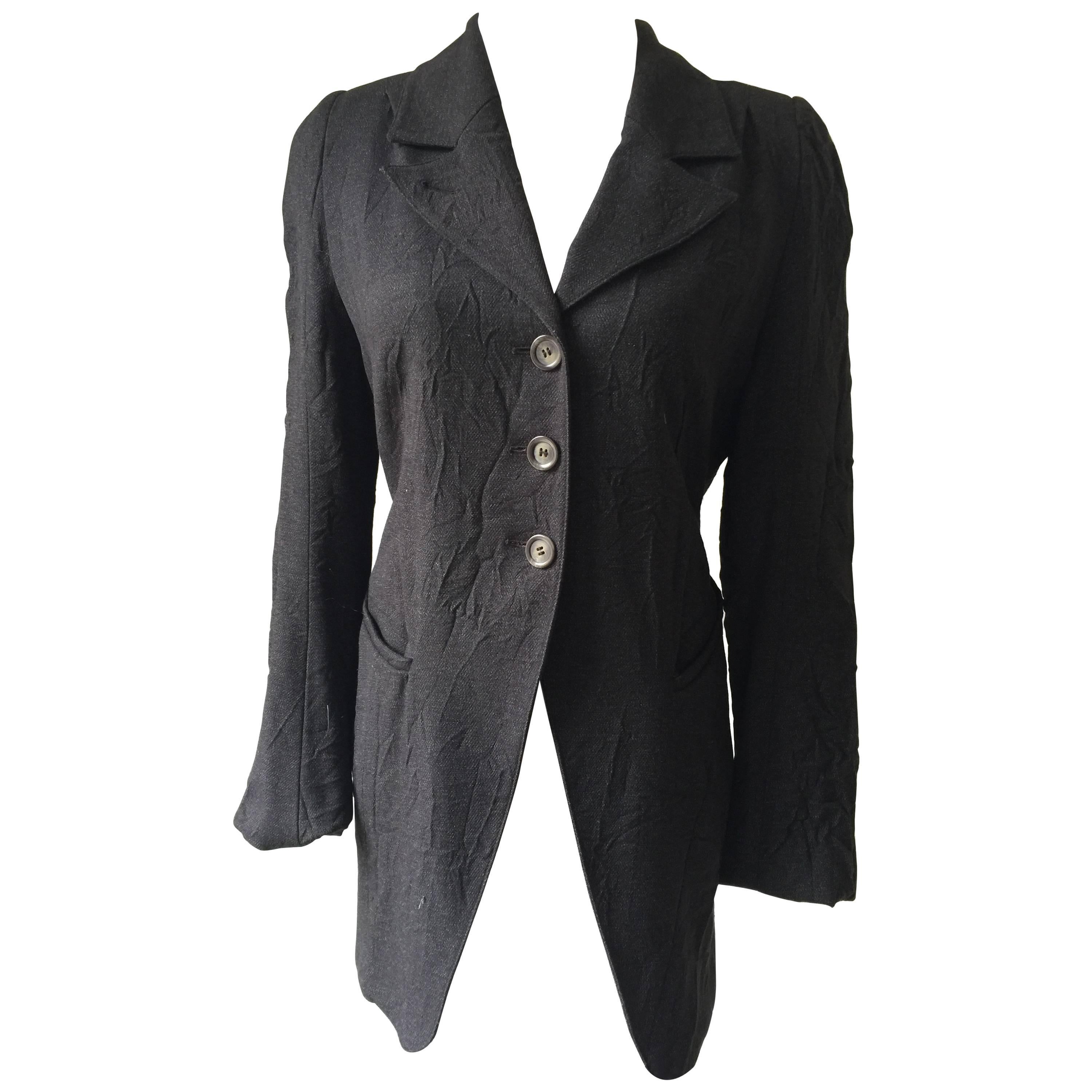 Ann Demeulemeester Crinkled Wool Jacket 38