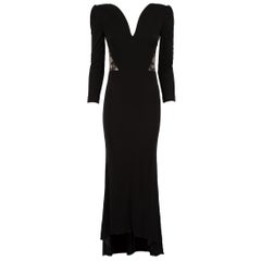 Alexander McQueen Black Embellished Maxi Dress Size S