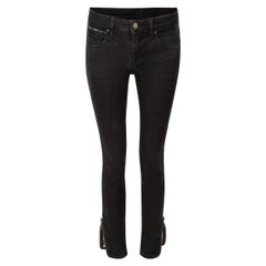 Burberry Black Zipped Cuff Skinny Jeans Size S