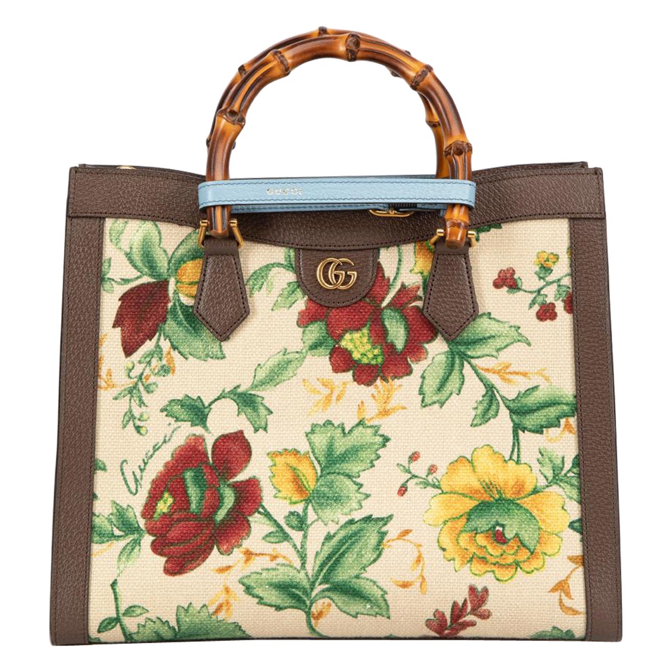 Gucci Floral Diana Bamboo Handbag