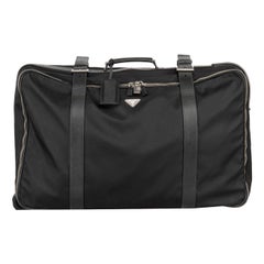 Prada Black Nylon Semi-Rigid Wheeled Suitcase