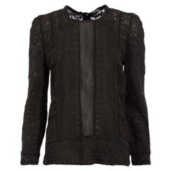 Isabel Marant Black Embroidered Sheer Top Size M