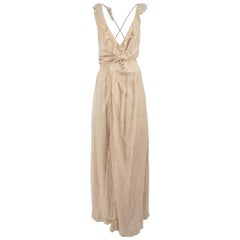 Joanna August Ceremony by Joanna August Beige Lace Wrap Dress Size M