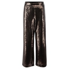 Used Golden Goose Brown Sequinned Wide Leg Trousers Size L