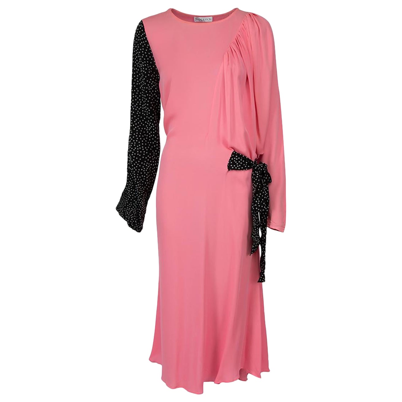 J.W.Anderson Pink Silk Contrast Sleeve Dress Size M For Sale