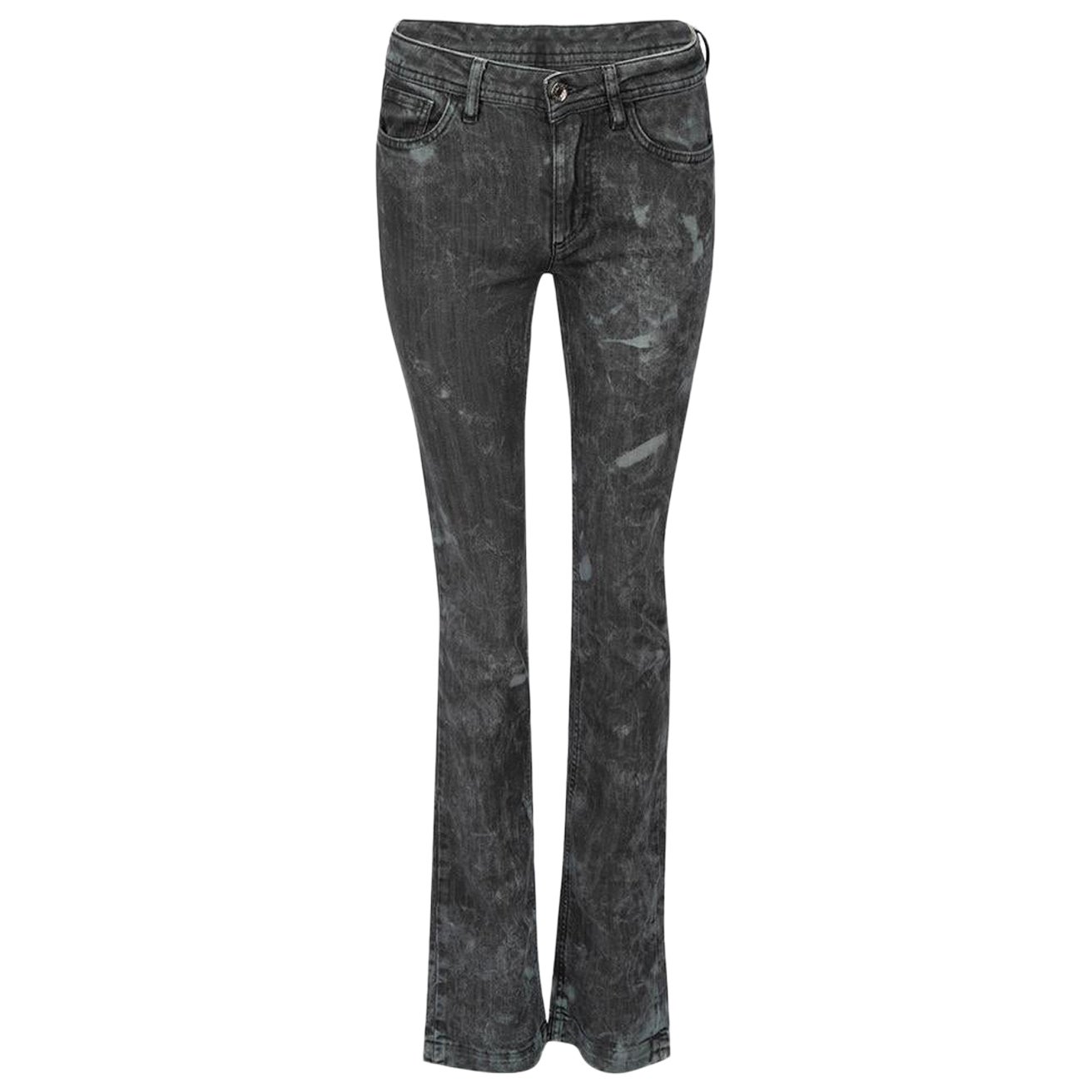 Dolce & Gabbana Black Distressed Pattern Jeans Size XS For Sale
