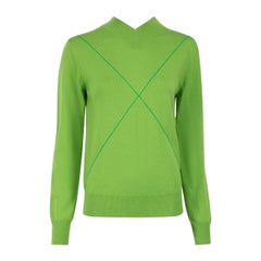 Bottega Veneta Green Wool Cross Knit Jumper Size S