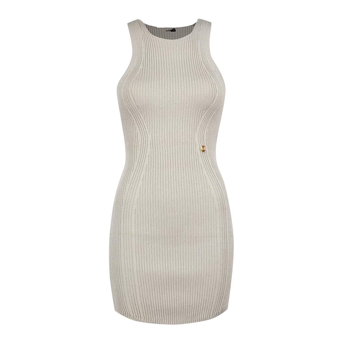 Balmain Grey Knit Bodycon Column Dress Size XS For Sale