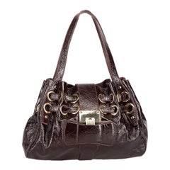 Used Jimmy Choo Dark Purple Patent Leather Ramona Tote