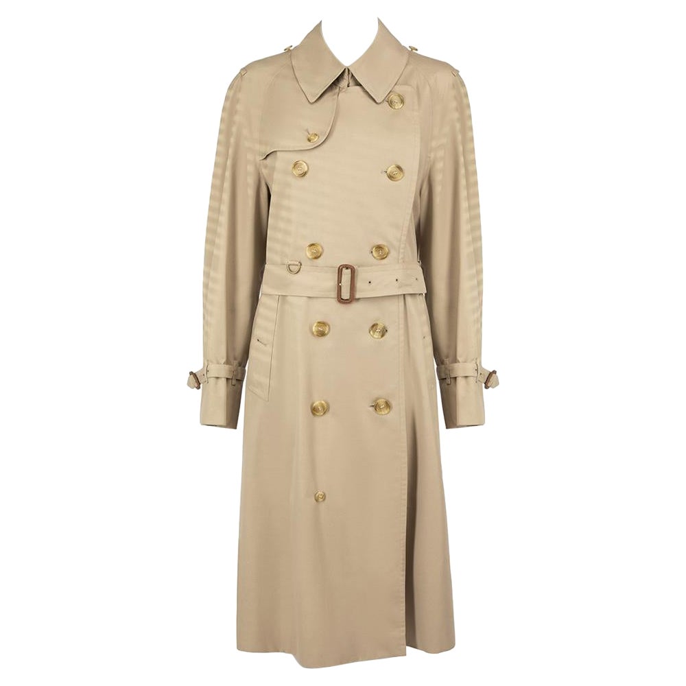 Burberry Vintage Beige Double-Breasted Trench Coat Size L