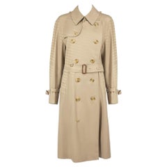 Imperméable beige Burberry vintage à double boutonnage, taille L