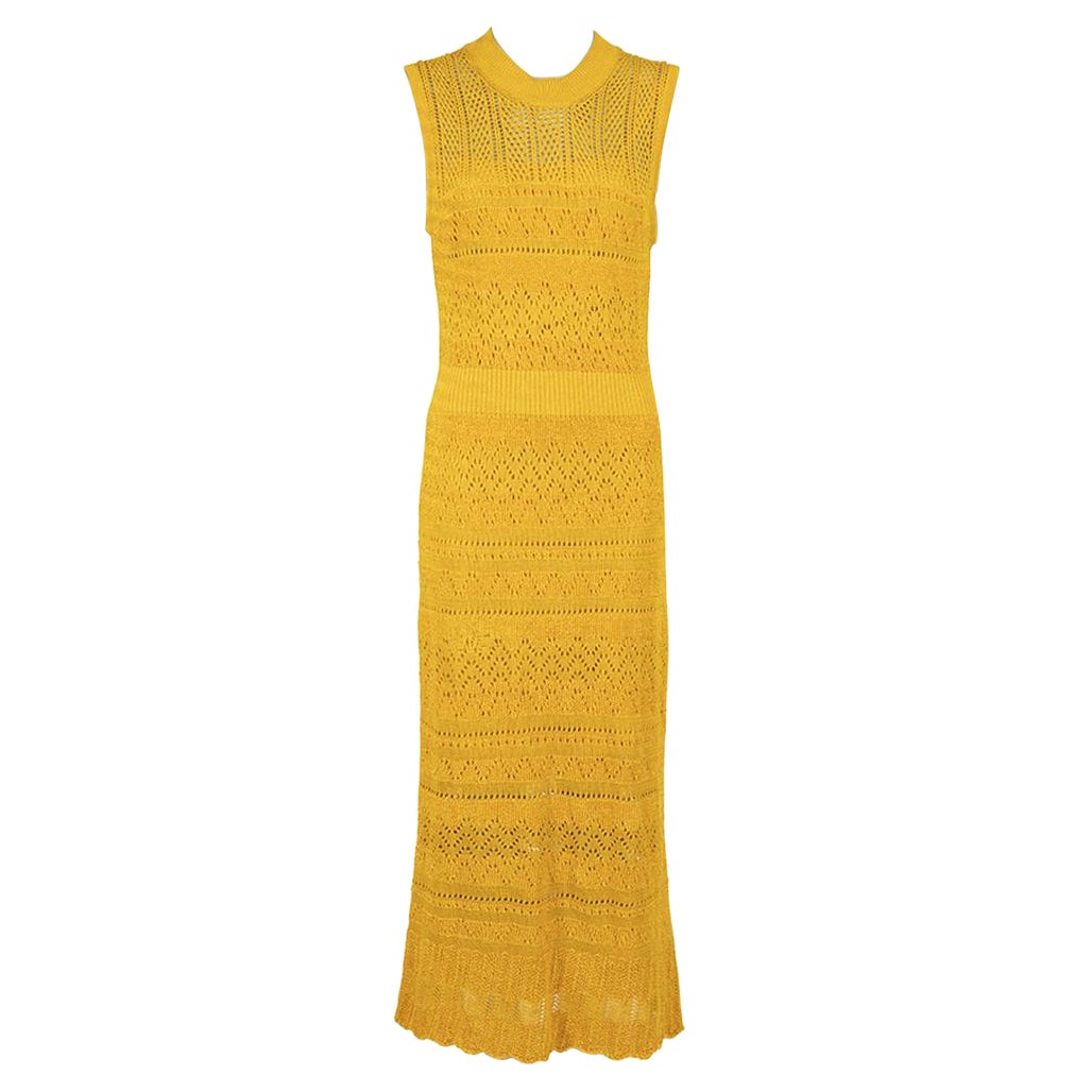 Alexander McQueen McQ Mustard Yellow Knit Midi Dress Size M
