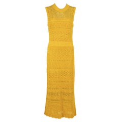 Alexander McQueen McQ Mustard Yellow Knit Midi Dress Size M
