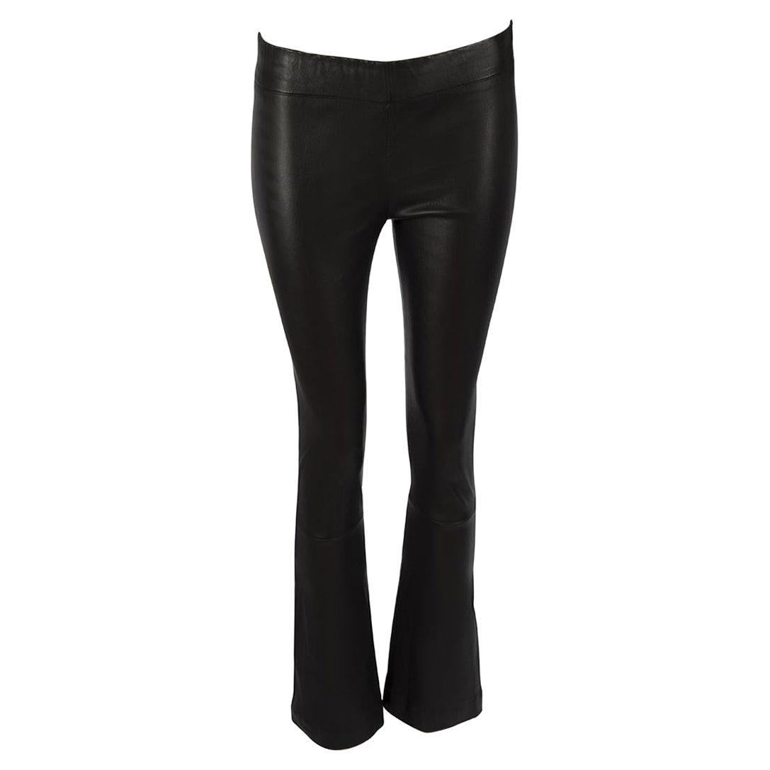 The Row Black Leather Bootcut Trousers Size S