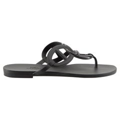 Hermès Black Egerie Jelly Sandals Size EU 37