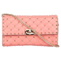 Valentino Pink Leather Rockstud Shoulder Bag