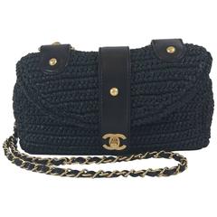 Chanel Black Raffia Chain Bag 2