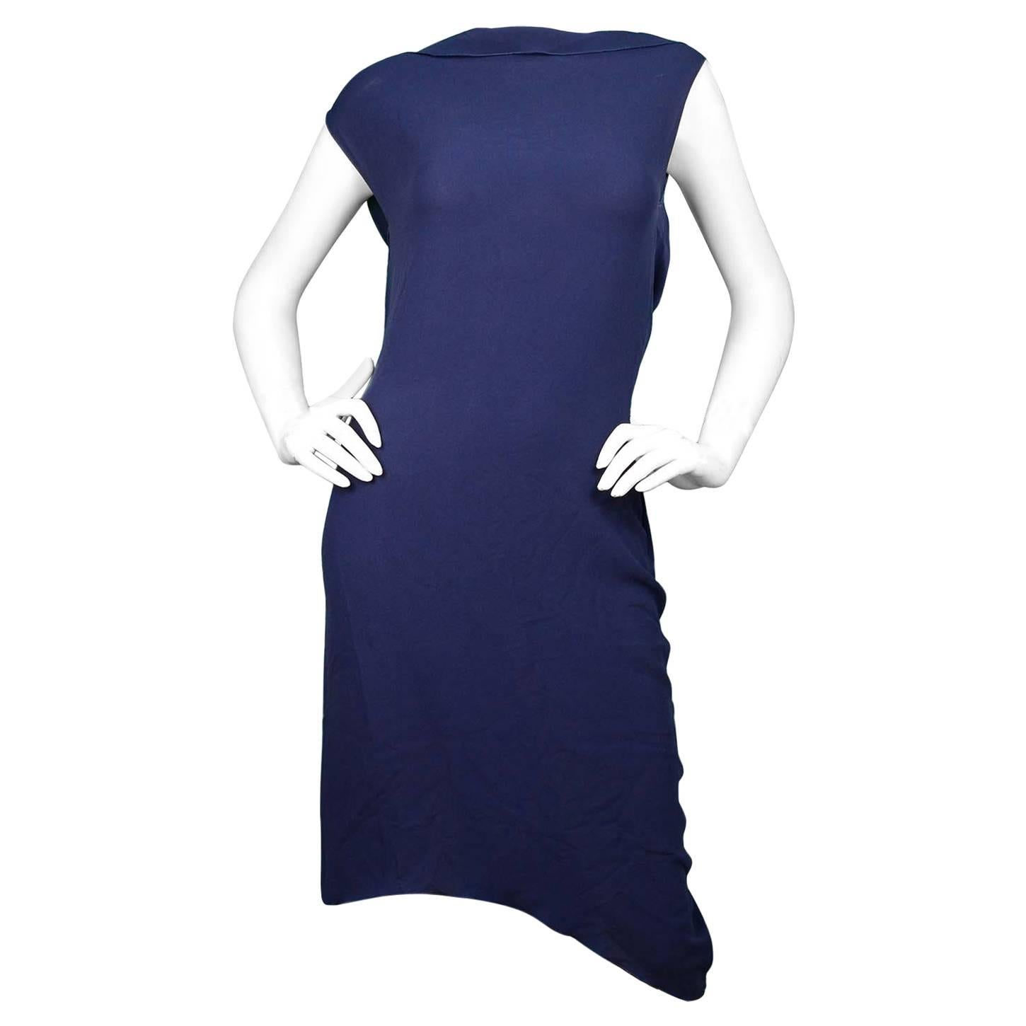 Vionnet Blue Silk Dress Sz 40
