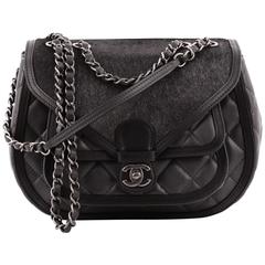 Chanel Saddle Bag Quilted Calfskin and Pony Hair Medium