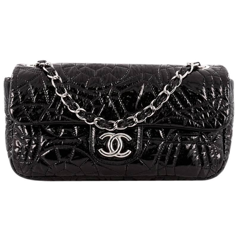 Chanel Graphic Edge Flap Bag Quilted Patent Vinyl Medium