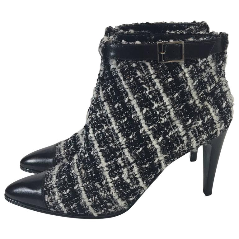 Chanel Tweed Boucle Ankle Boots at 1stDibs | chanel tweed boots, chanel  tweed booties, chanel tweed ankle boots